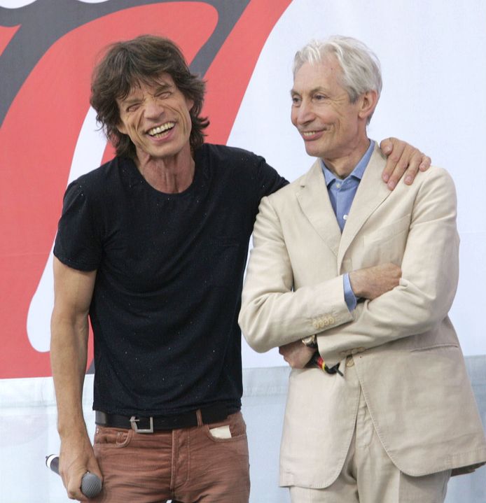 Mick Jagger en Charlie Watts.