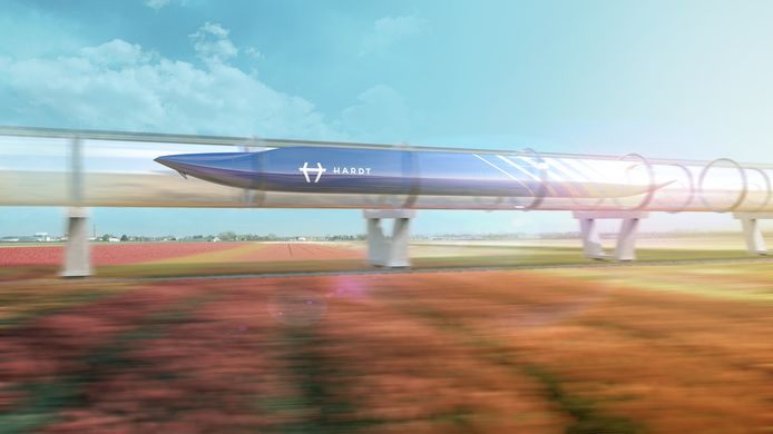 Beeld van hoe de nieuwe testfaciliteit van de Hyperloop er uit moet zien.