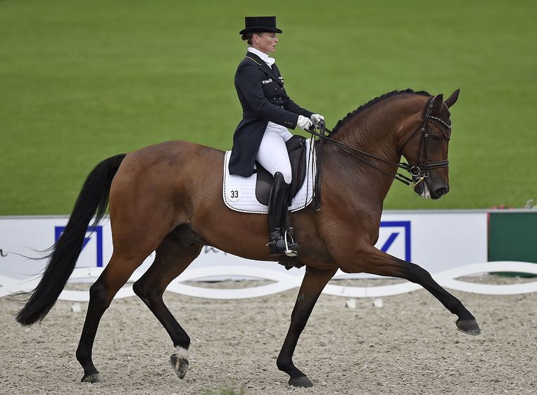 Isabell Werth op Don Johnson. Beeld ap