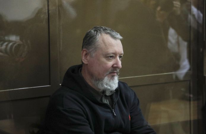 Igor Girkin in de rechtbank in Moskou.