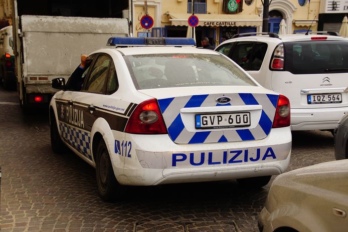 Beeld ter illustratie - Politiewagen in Valletta, de hoofdstad van Malta.