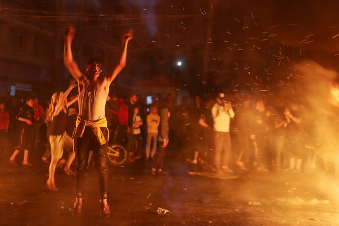 In Gaza werd zaterdagavond geprotesteerd tegen Israël.