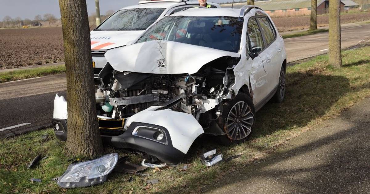Automobilist gewond na botsing tegen boom in Schaijk.