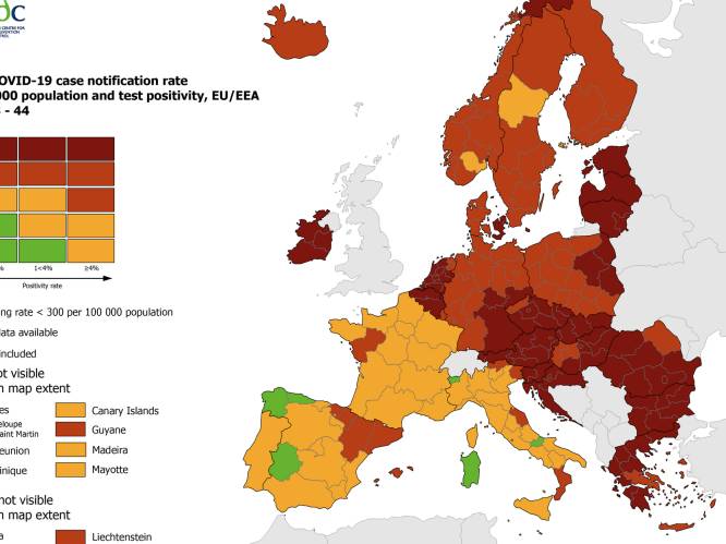 Oosten van Europa kleurt steeds dieper rood: ook Nederland en Duitsland delen in de klappen