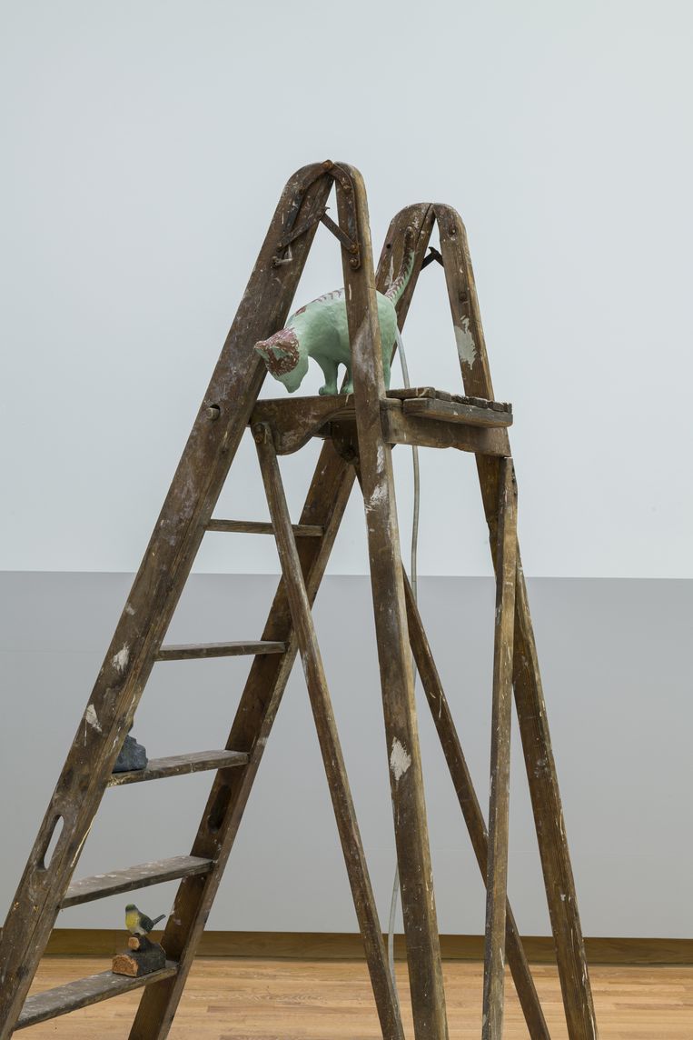 Detail uit 'Dinner is served' (2019), een eerbetoon aan Pinky, de kat waarmee Kameya opgroeide. Beeld Courtesy of the artist and GRIMM, Amsterdam & New York