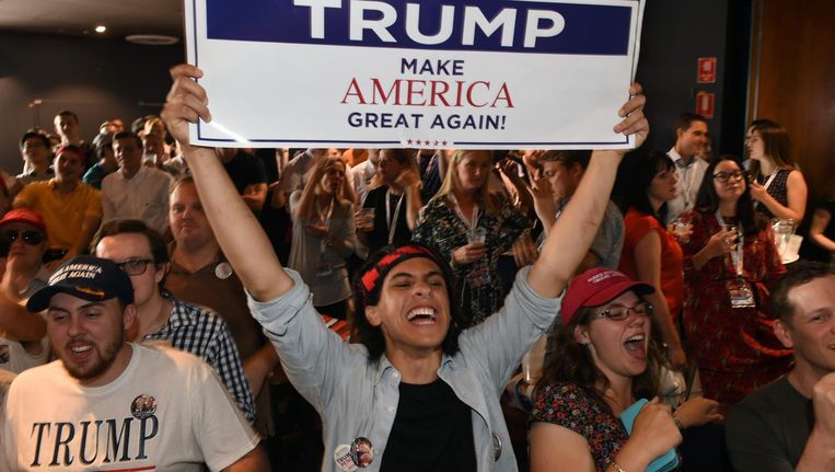 Trump-aanhangers vieren de overwinning Beeld anp