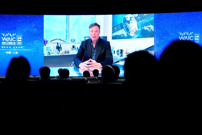 Musk vertelde een en ander in een videoboodschap op de World AI Conference in Shanghai.