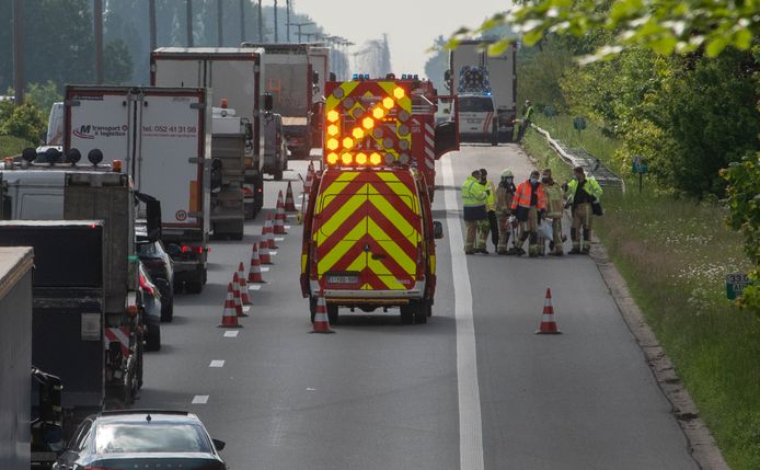 Ongeval E40 in Westrem.