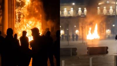 Negende protestdag in Frankrijk: relschoppers steken stadhuis Bordeaux in brand