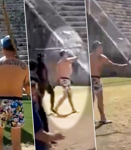 Un touriste chassé à coups de bâton par une foule en colère après avoir escaladé une pyramide maya
