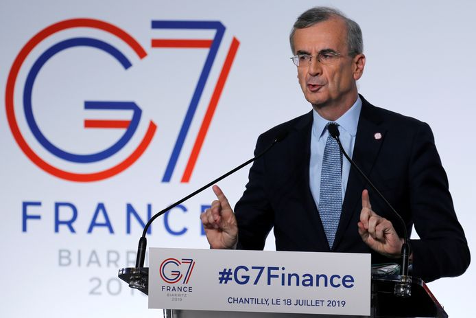 De gouverneur van de Franse centrale bank Francois Villeroy de Galhau op archiefbeeld tijdens de G7-top in Chantilly in 2019.