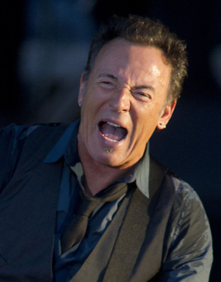 Bruce Springsteen tijdens zijn optreden als afsluiter van Pinkpop 2012. Beeld ANP/Kippa
