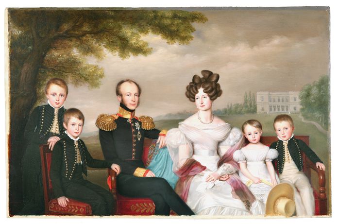 Familieportret van Willem II Anna Paulowna