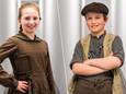 Jinthe (10) en Sem (11) in hun kostuums voor 'Red Star Line'