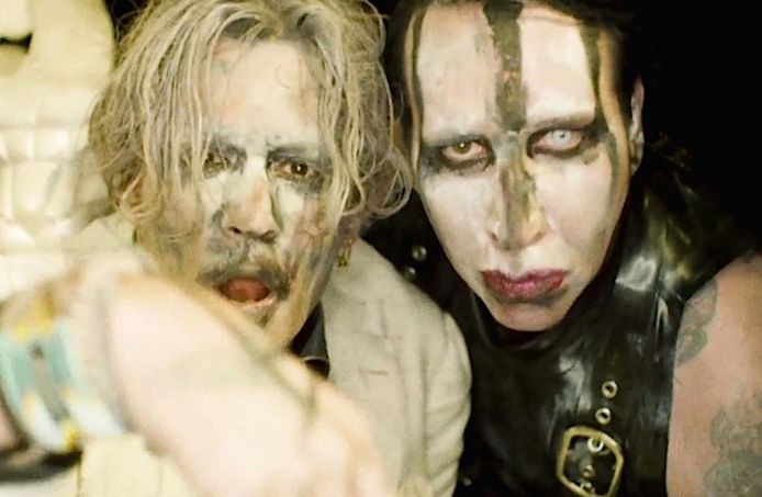 Johnny Depp samen met Marilyn Manson.