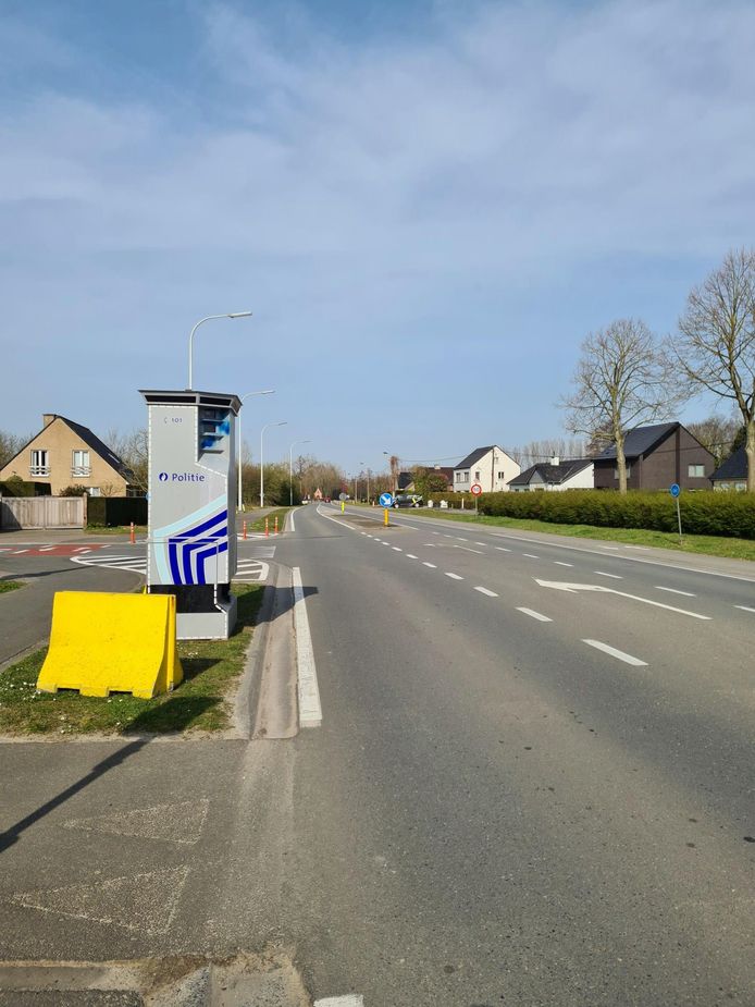 De flitspaal staat deze week in de Biebuyckstraat.