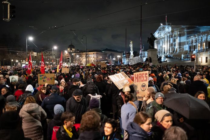Demonstranten in Wenen.