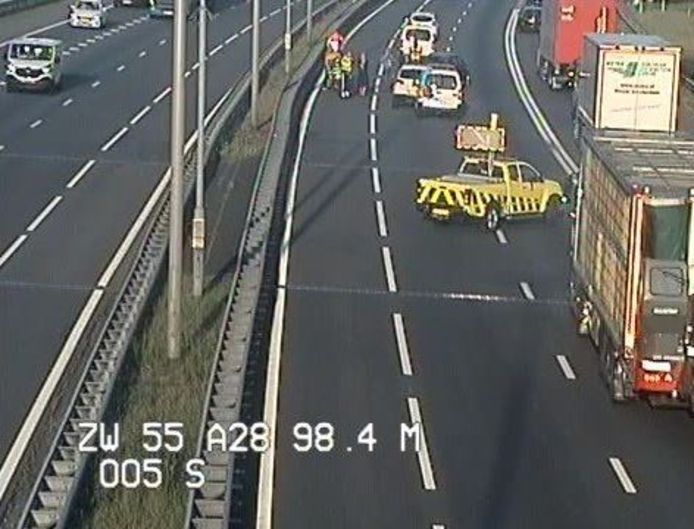 Het ongeluk op de A28 vond plaats vlakbij afslag Hessenpoort.