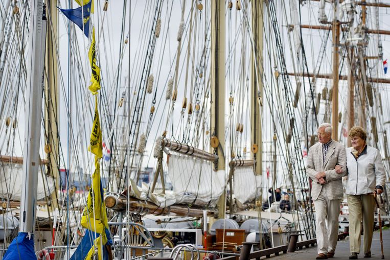 In IJmuiden liggen de tallships klaar voor Sail 2010 (ANP) Beeld 