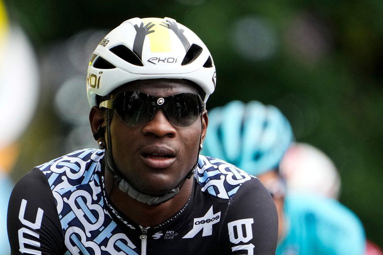 De Zuid-Afrikaan Nicholas Dlamini in de Tour van vorig jaar.  Beeld AFP
