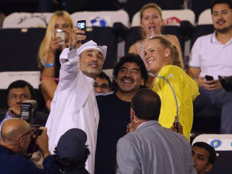 Maradona sous le charme de Wozniacki