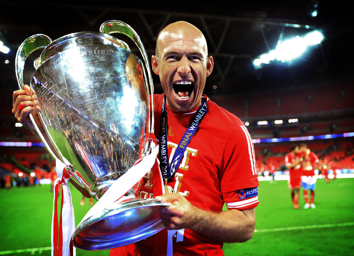 Arjen Robben maakte in 2013 de winnende goal voor Bayern in de Champions League-finale tegen Borussia Dortmund op Wembley.