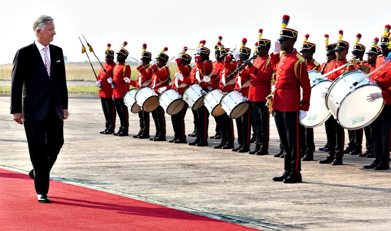 Koning Filip tijdens een bezoek aan Congo afgelopen juni. Beeld BELGA