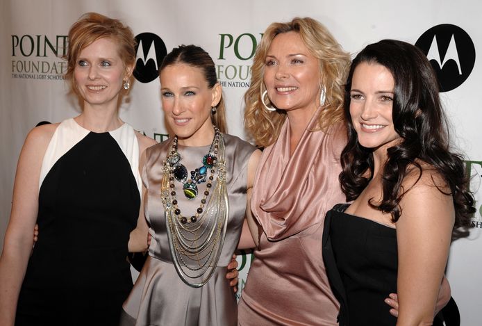 De vier hoofdrolspeelsters uit Sex and the City, van links naar rechts: Cynthia Nixon, Sarah Jessica Parker, Kim Cattrall en Kristin Davis.