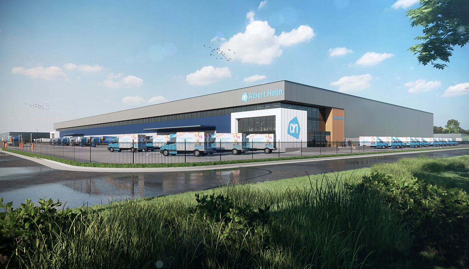 Het nieuwe Home Shop Center van Albert Heijn op industrieterrein Borchwerf in Roosendaal/Oud Gastel.