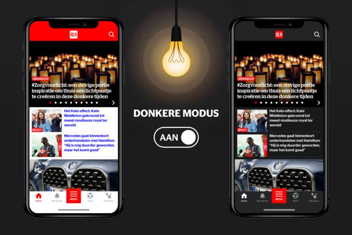 Activeer vanaf vandaag Donkere Modus (Dark Mode) in jouw HLN-app.