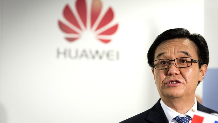 De Chinese minister van Economische Zaken Gao Hucheng tijdens de opening van een nieuwe vestiging van telecombedrijf Huawei in Voorburg. Beeld anp