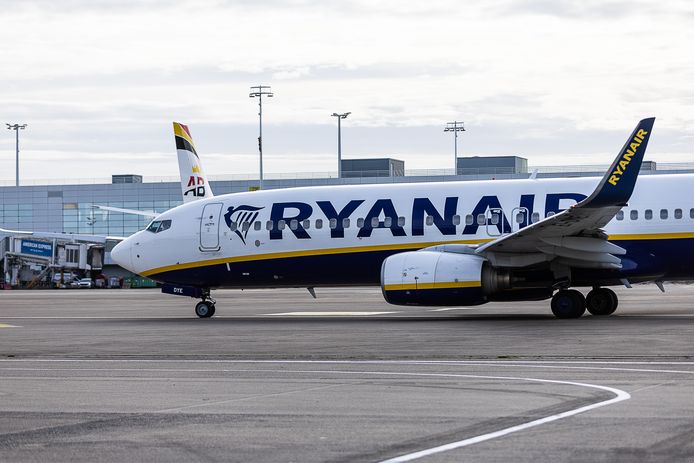 Een vliegtuig van Ryanair op Brussels Airport. Ter illustratie.