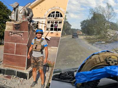 Hoe een sticker van De Leeuw Kyiv uit Chaam verscheen op een Russisch verkeersbord in Soedzja