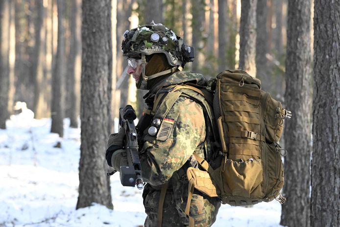 Soldat allemand. Image d'archive.