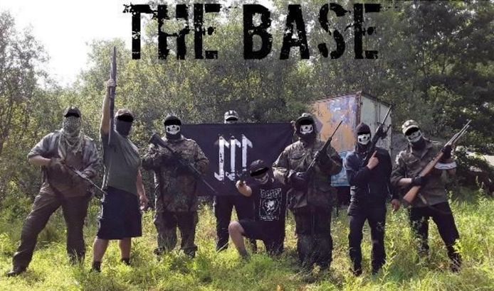 Amerikaanse leden van The Base tijdens een trainingskamp. De Nederlandse veroordeelden staan voor zover bekend niet op deze foto.