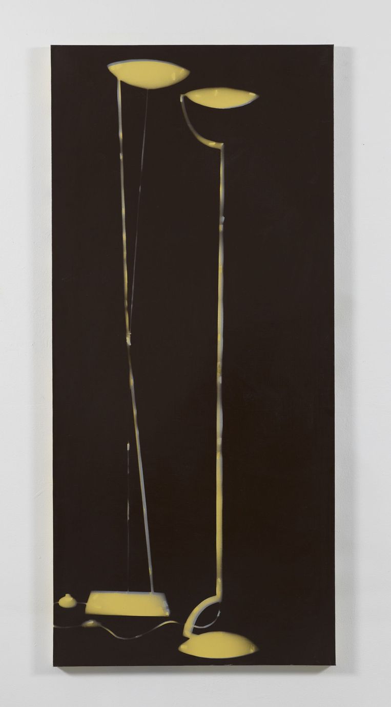 De eerste Amsterdamse aanschaf van Ruf: Isa Genzken, Zwei Lampen (1994). Lak op doek. Beeld Stedelijk Museum
