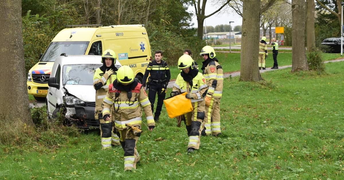 Bestuurder raakt gewond bij botsing met boom in Ammerzoden.