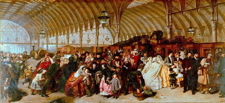 William Powell Frith, 'Het treinstation' (1862). Beeld © Image Asset Management