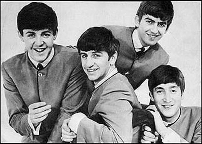 The Beatles. Van links naar rechts: Paul McCartney, Ringo Starr, George Harrison and John Lennon.