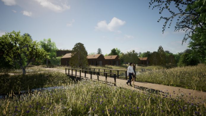 Een impressie van 't Flierbos, waar tientallen nieuwe huizen moeten komen.