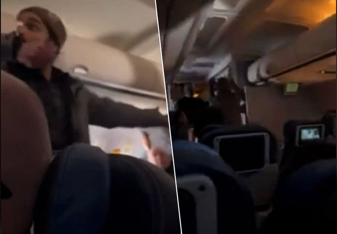 Vliegtuigpassagier probeert steward neer te steken en nooduitgang te openen