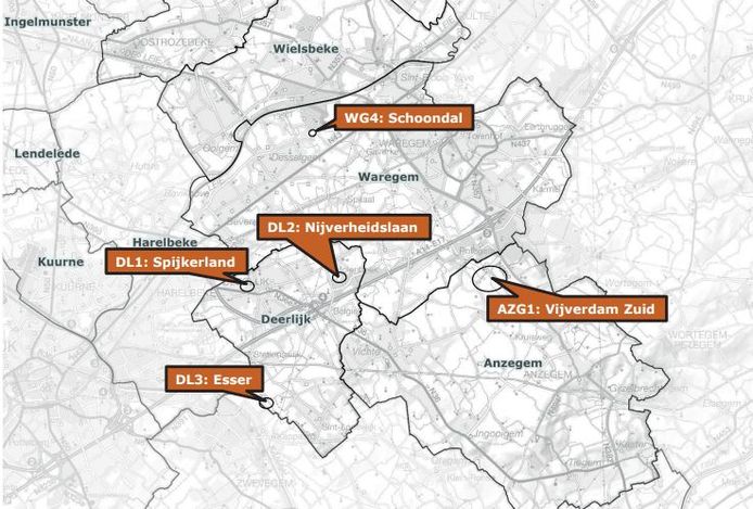 Provincie duidt vijf zones aan voor mogelijke toekomstige ...