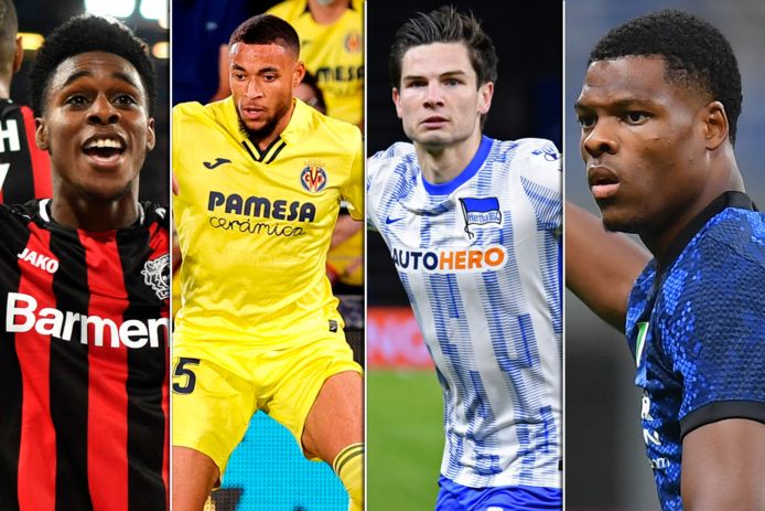 Jeremie Frimpong, Arnaut Danjuma, Jurgen Ekkelenkamp en Denzel Dumfries.