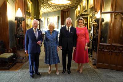 Weinig royals gingen hen voor: Filip en Mathilde dineren en slapen in Windsor op privé-uitnodiging van Charles en Camilla