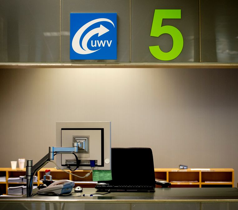 Een loket bij het Werkplein van het UWV in Amsterdam. Beeld ANP XTRA