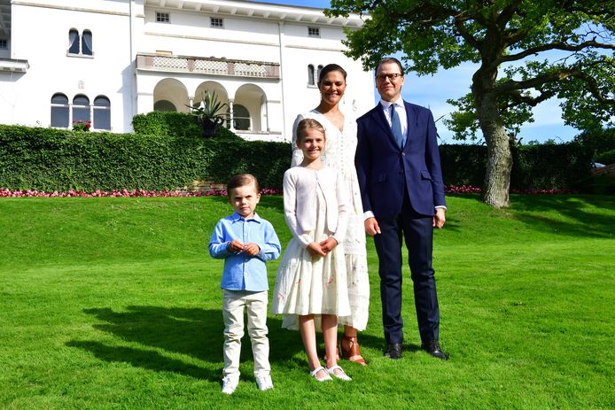 De Zweedse koninklijke familie in Slot Solliden.