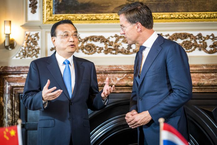 Premier Mark Rutte ontving de Chinese premier Li Keqiang vorige maand nog in Den Haag