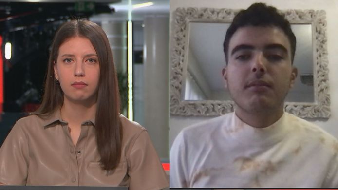 Daimy Van den Eede in gesprek met de voorzitter van de Vlaamse Jeugdraad, Amir Bachrouri