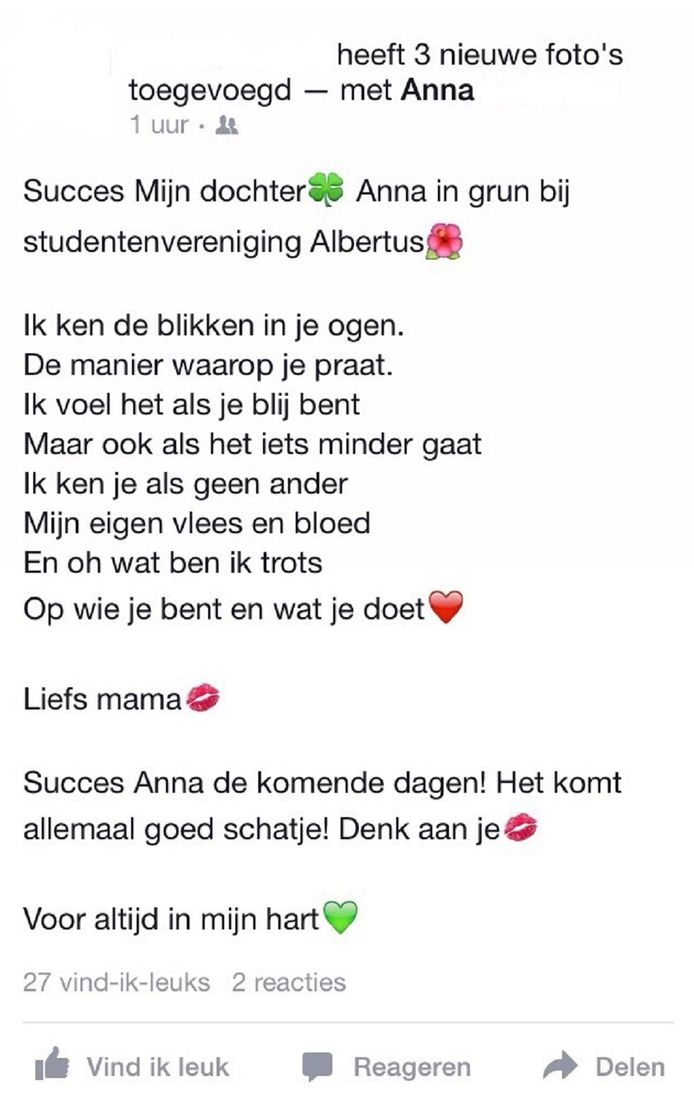 Gedichtje Voor Dochter Op Ontgroening Ontroert Binnenland Ad Nl