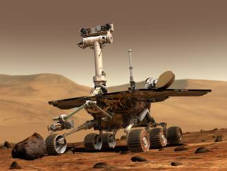 Mars-rover Opportunity geparkeerd door hevige storm